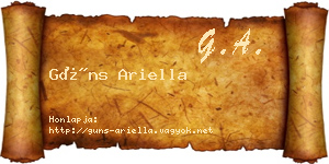 Güns Ariella névjegykártya